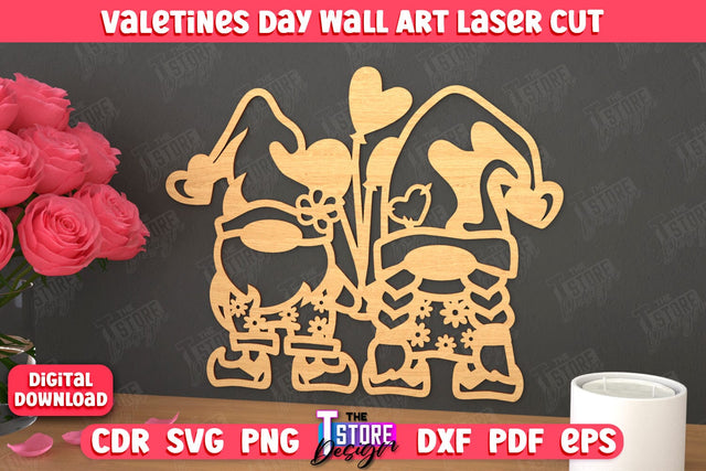 Valentine's Day Wall Art | Romantic Gift | Wall Decor | Wood Art Ideas | CNC File SVG The T Store Design 
