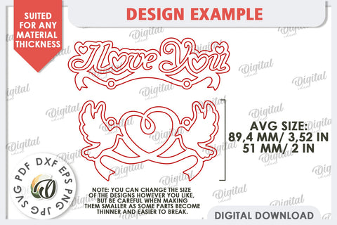 Valentine's Day Wall Decorations Laser Cut Bundle. Love SVG SVG Evgenyia Guschina 