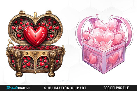 Valentine's Day Watercolor Clipart Bundle Sublimation Regulrcrative 