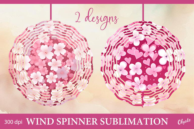 Valentines Day Wind Spinner PNG. Pink Wind Spinner PNG Sublimation Olga Terlyanskaya 