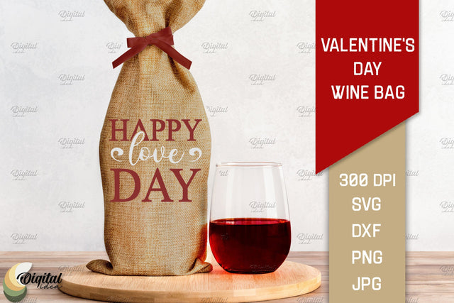 Valentine's Day Wine Bag. Love Quote SVG SVG Evgenyia Guschina 