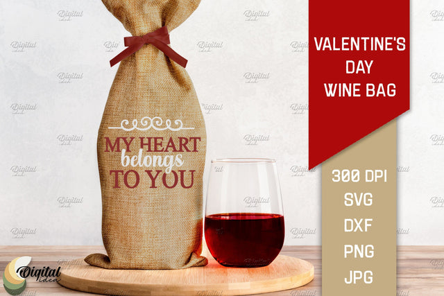 Valentine's Day Wine Bag. Love Quote SVG. Wine Bag Quotes SVG SVG Evgenyia Guschina 