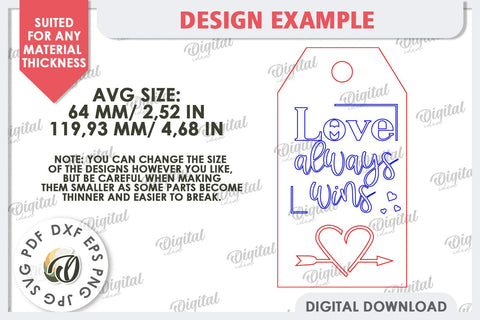Valentine's Day Wine Bottle Tags Laser Cut Bundle. Love SVG SVG Evgenyia Guschina 