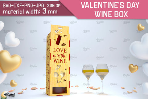 Valentine's Day Wine Box Bundle Laser Cut. Favor Box SVG SVG Evgenyia Guschina 