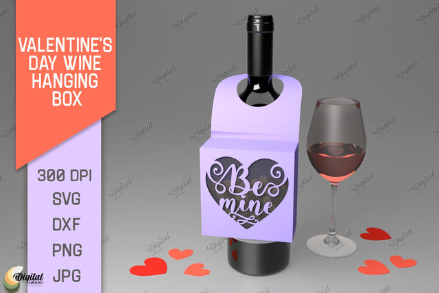 Valentine's Day Wine Hanging Box. 3D Paper Cut 3D Paper Evgenyia Guschina 