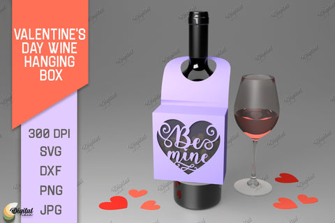 Valentine's Day Wine Hanging Box Bundle. 3D Paper Cut 3D Paper Evgenyia Guschina 