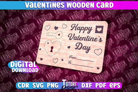 Valentine's Day Wooden Cards Bundle | Romantic Gift | Greeting Card | Standing Card | CNC Files SVG The T Store Design 