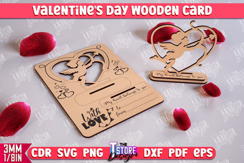 Valentine's Day Wooden Cards Bundle | Romantic Gifts | Greeting Cards | Standing Cards | CNC Files SVG The T Store Design 