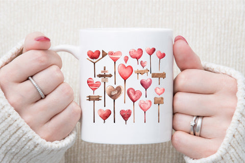 Valentines Day Wooden Signs Clipart Sublimation designartist 