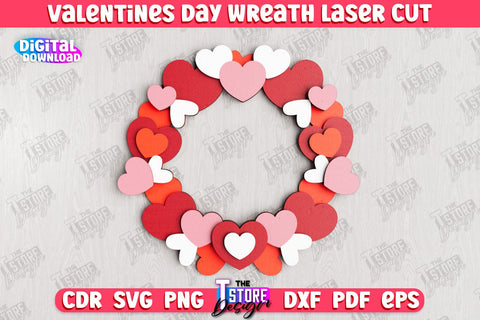 Valentine's Day Wreath Bundle | Porch Decorating | Door Wreath | Wall Décor | Holiday Decoration | CNC Files SVG The T Store Design 