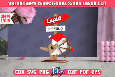 Valentine's Directional Signs Bundle | Table Statuette | Valentine's Figurine | Holiday | CNC Files SVG The T Store Design 