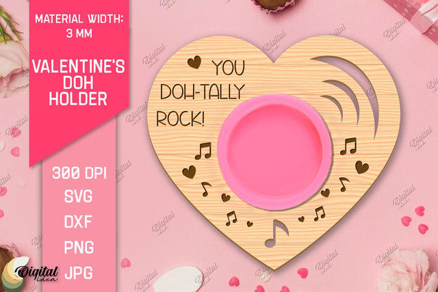 Valentines Doh Holder Laser Cut. Love Quote SVG SVG Evgenyia Guschina 