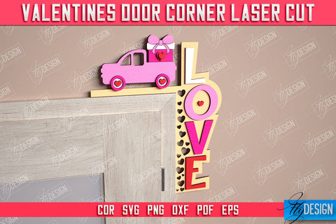 Valentine’s Door Corners Bundle | Wall Décor | Valentine’s Signs | Porch Décor | Romantic | CNC Files SVG Fly Design 