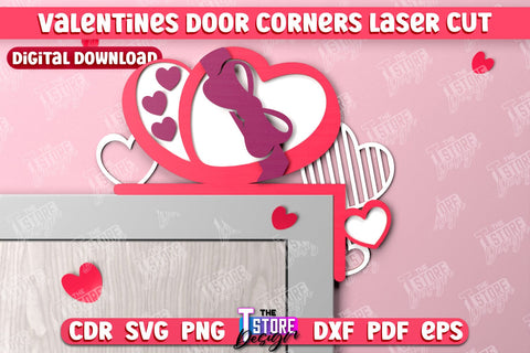 Valentine's Door Corners Bundle | Wall Décor | Valentine's Signs | Porch Décor | Romantic | CNC Files SVG The T Store Design 