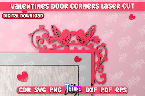 Valentine’s Door Corners Bundle | Wall Décor | Valentine’s Signs | Porch Décor | Romantic | CNC Files SVG The T Store Design 