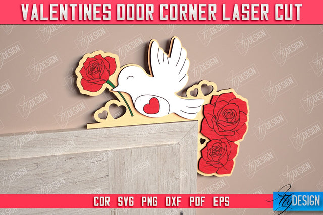 Valentine’s Door Corners | Wall Décor | Valentine’s Signs | Porch Décor | Romantic | CNC File SVG Fly Design 