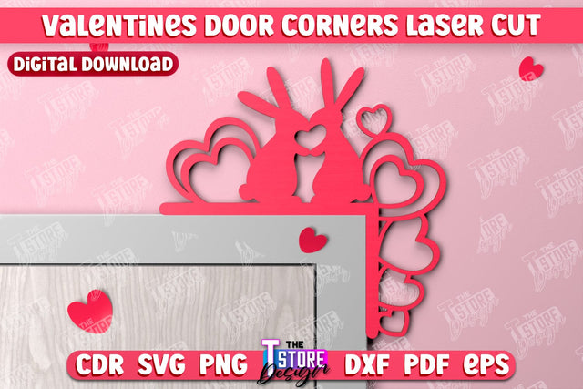 Valentines Door Corners | Wall Décor | Valentines Signs | Porch Décor | Romantic | CNC File SVG The T Store Design 