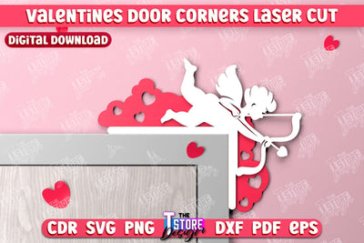 Valentine’s Door Corners | Wall Décor | Valentine’s Signs | Porch Décor | Romantic | CNC File SVG The T Store Design 