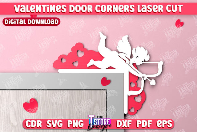Valentines Door Corners | Wall Décor | Valentines Signs | Porch Décor | Romantic | CNC File SVG The T Store Design 