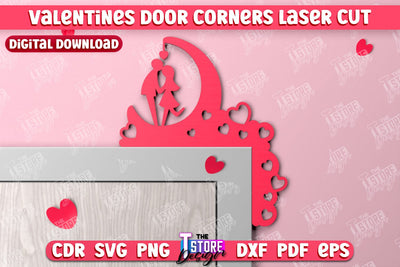 Valentine’s Door Corners | Wall Décor | Valentine’s Signs | Porch Décor | Romantic | CNC File SVG The T Store Design 