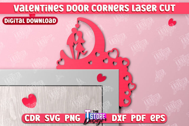 Valentines Door Corners | Wall Décor | Valentines Signs | Porch Décor | Romantic | CNC File SVG The T Store Design 