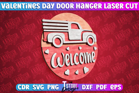 Valentine’s Door Hanger Bundle | Wall Décor | Valentine’s Signs | Porch Décor | Romantic | CNC Files SVG The T Store Design 
