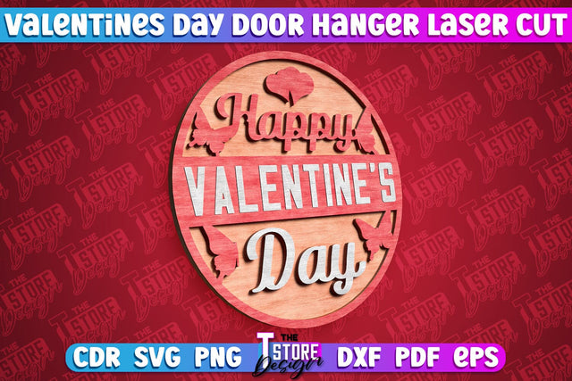 Valentine’s Door Hanger | Wall Décor | Valentine’s Signs | Porch Décor | Romantic | CNC File SVG The T Store Design 