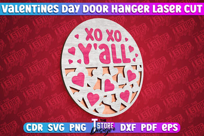 Valentine’s Door Hanger | Wall Décor | Valentine’s Signs | Porch Décor | Romantic | CNC File SVG The T Store Design 