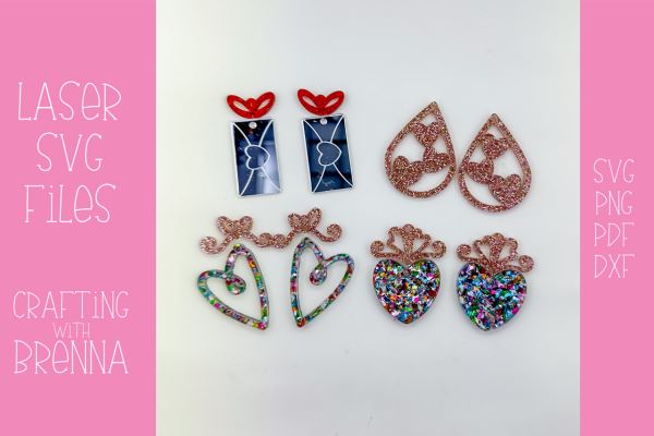 Valentines Earring Laser SVG File SVG Crafting With Brenna 