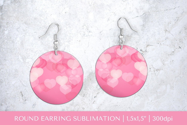 Valentines earring sublimation. Heart round earrings Sublimation LaBelezoka 
