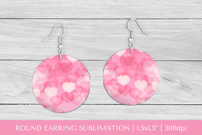 Valentines earring sublimation. Heart round earrings Sublimation LaBelezoka 