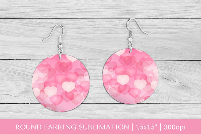 Valentines earring sublimation. Heart round earrings Sublimation LaBelezoka 