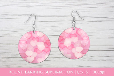 Valentines earring sublimation. Heart round earrings Sublimation LaBelezoka 