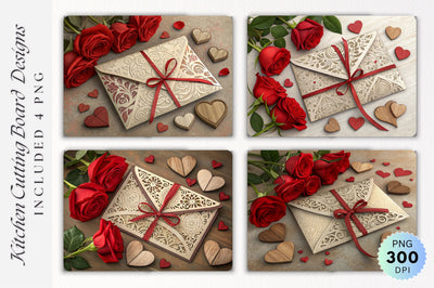 Valentine's Envelope Cutting Board Sublimation Regulrcrative 