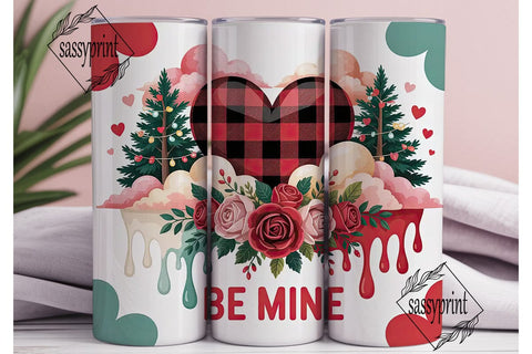Valentine's Floral Heart 20oz Tumbler Sublimation sassyprint 