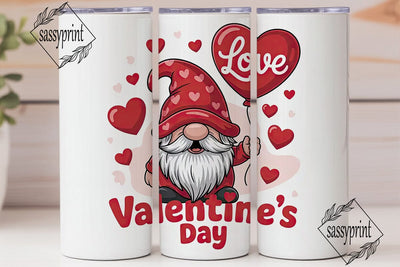 Valentine's Gnome 20oz Tumbler Wrap Sublimation sassyprint 