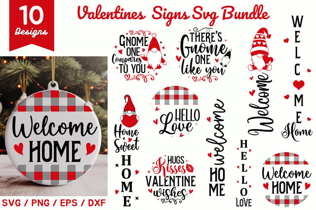 Valentine's Gnome Signs SVG Bundle SVG Regulrcrative 