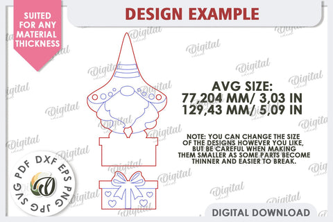 Valentine's Gnomes Laser Cut Bundle. Valentine's Wall Decor SVG SVG Evgenyia Guschina 