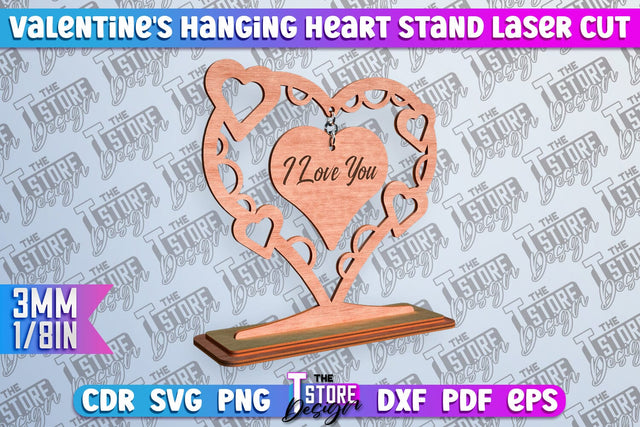 Valentine's Hanging Heart | Romantic Gift | Wood Art Ideas | CNC File SVG The T Store Design 