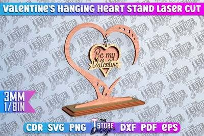 Valentine's Hanging Heart | Romantic Gift | Wood Art Ideas | CNC File SVG The T Store Design 