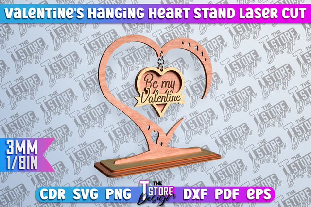 Valentine's Hanging Heart | Romantic Gift | Wood Art Ideas | CNC File SVG The T Store Design 