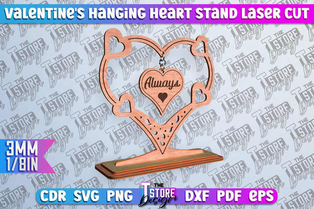 Valentine's Hanging Heart | Romantic Gift | Wood Art Ideas | CNC File SVG The T Store Design 