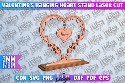 Valentine's Hanging Heart | Romantic Gift | Wood Art Ideas | CNC File SVG The T Store Design 