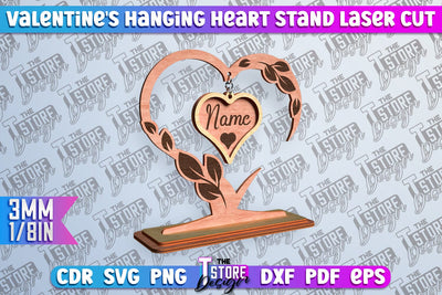 Valentine's Hanging Heart | Romantic Gift | Wood Art Ideas | CNC File SVG The T Store Design 