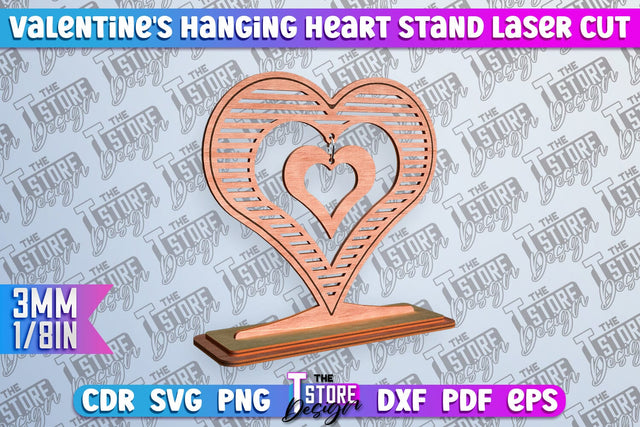 Valentine's Hanging Heart | Romantic Gift | Wood Art Ideas | CNC File SVG The T Store Design 