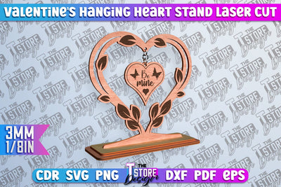 Valentine's Hanging Heart | Romantic Gift | Wood Art Ideas | CNC File SVG The T Store Design 
