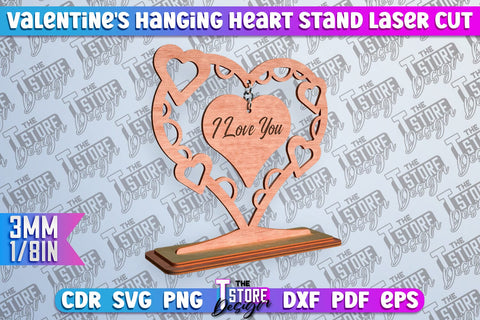 Valentine's Hanging Hearts Bundle | Romantic Gift | Wood Art Ideas | CNC Files SVG The T Store Design 