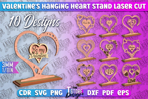 Valentine's Hanging Hearts Bundle | Romantic Gift | Wood Art Ideas | CNC Files SVG The T Store Design 