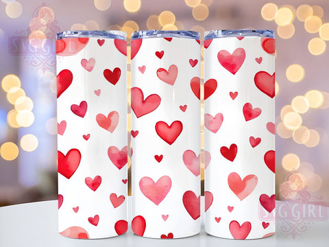 Valentine's Heart 20oz Tumbler Wrap, 20oz Sublimation Tumbler, Valentines Gift, Custom Tumbler, Heart Design, Drinkware Gift Sublimation SvggirlplusArt 