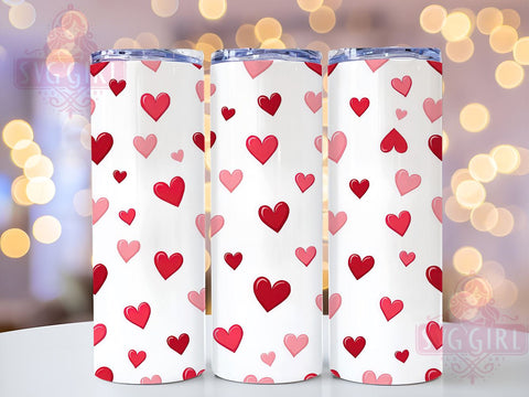 Valentine's Heart 20oz Tumbler Wrap, 20oz Sublimation Tumbler, Valentines Gift, Custom Tumbler, Heart Design, Drinkware Gift Sublimation SvggirlplusArt 